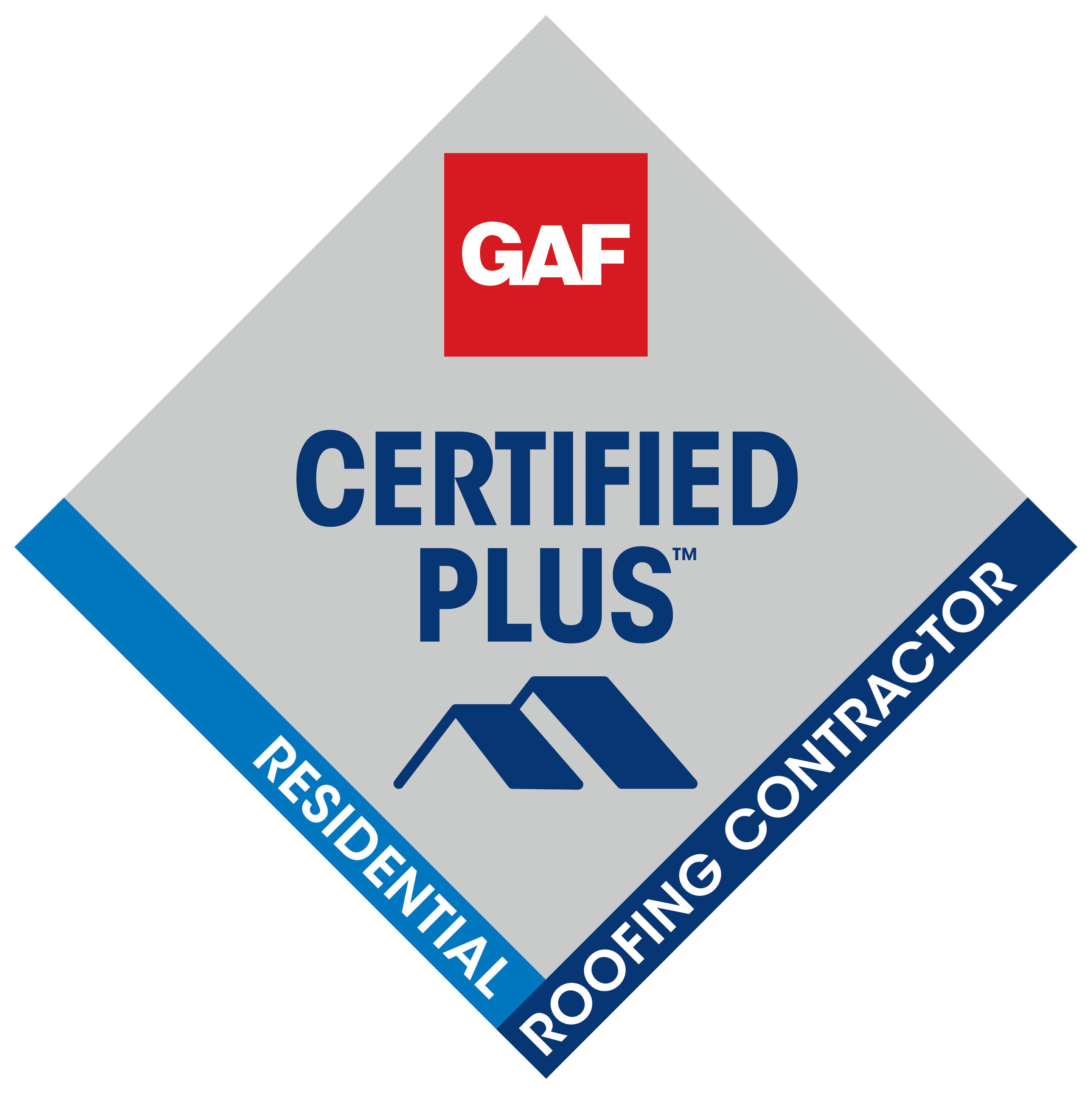 GAF Certified Plus Roofing Contractor certification mark