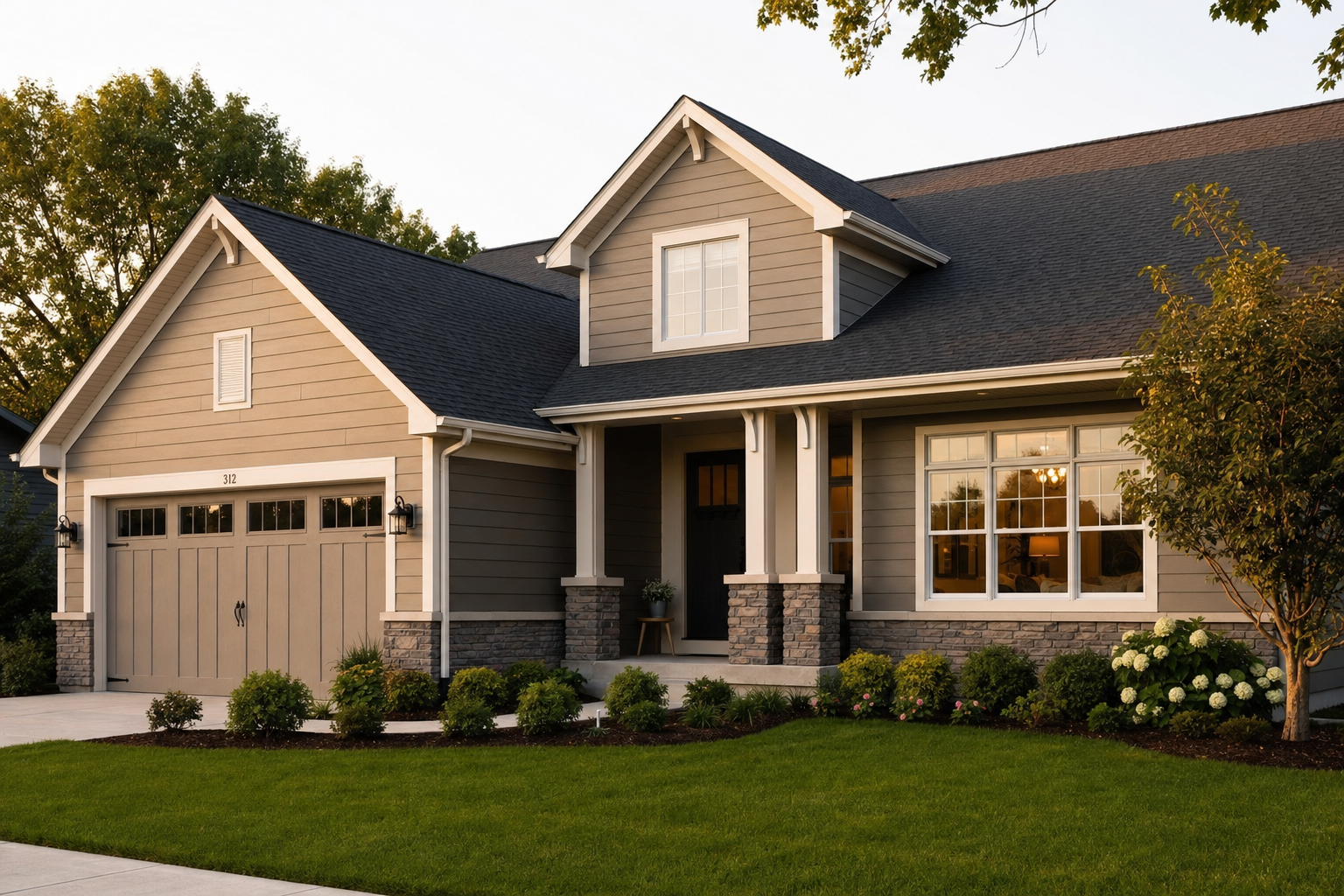 Completed fiber cement siding project